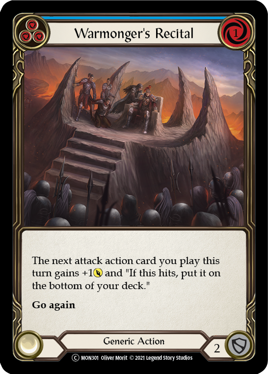 Warmonger's Recital (Blue) [U-MON301] (Monarch Unlimited)  Unlimited Normal | Good Games Morley