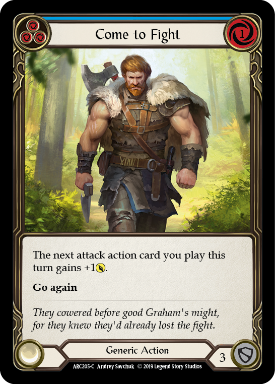 Come to Fight (Blue) [ARC205-C] (Arcane Rising)  1st Edition Rainbow Foil | Good Games Morley