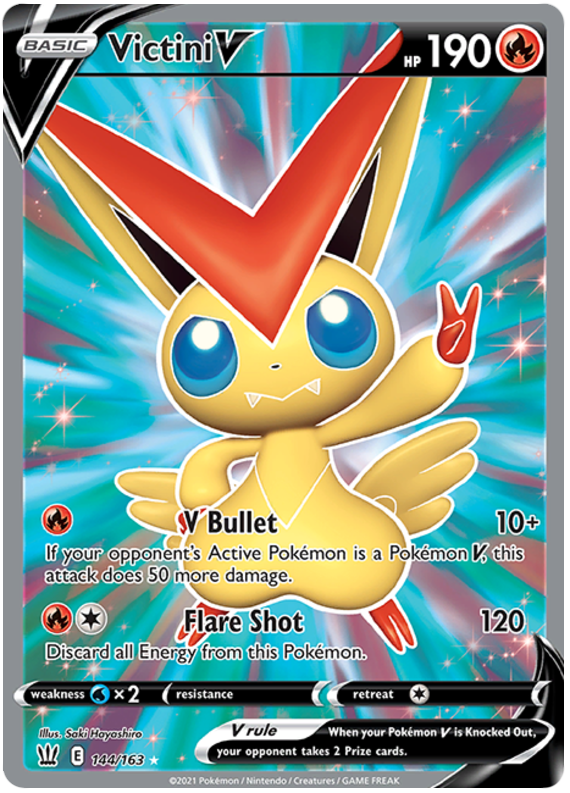 Victini V (144/163) [Sword & Shield: Battle Styles] | Good Games Morley