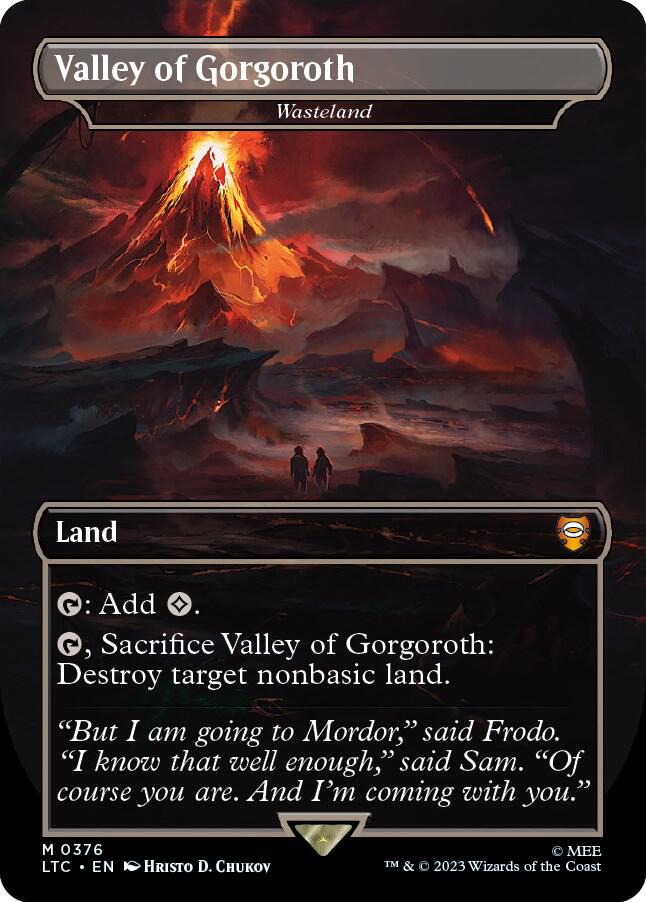 Valley of Gorgoroth Wasteland Borderless 376 (Commander: The Lord of the Rings: Tales of Middle-earth)  - Borderless Foil | Good Games Morley