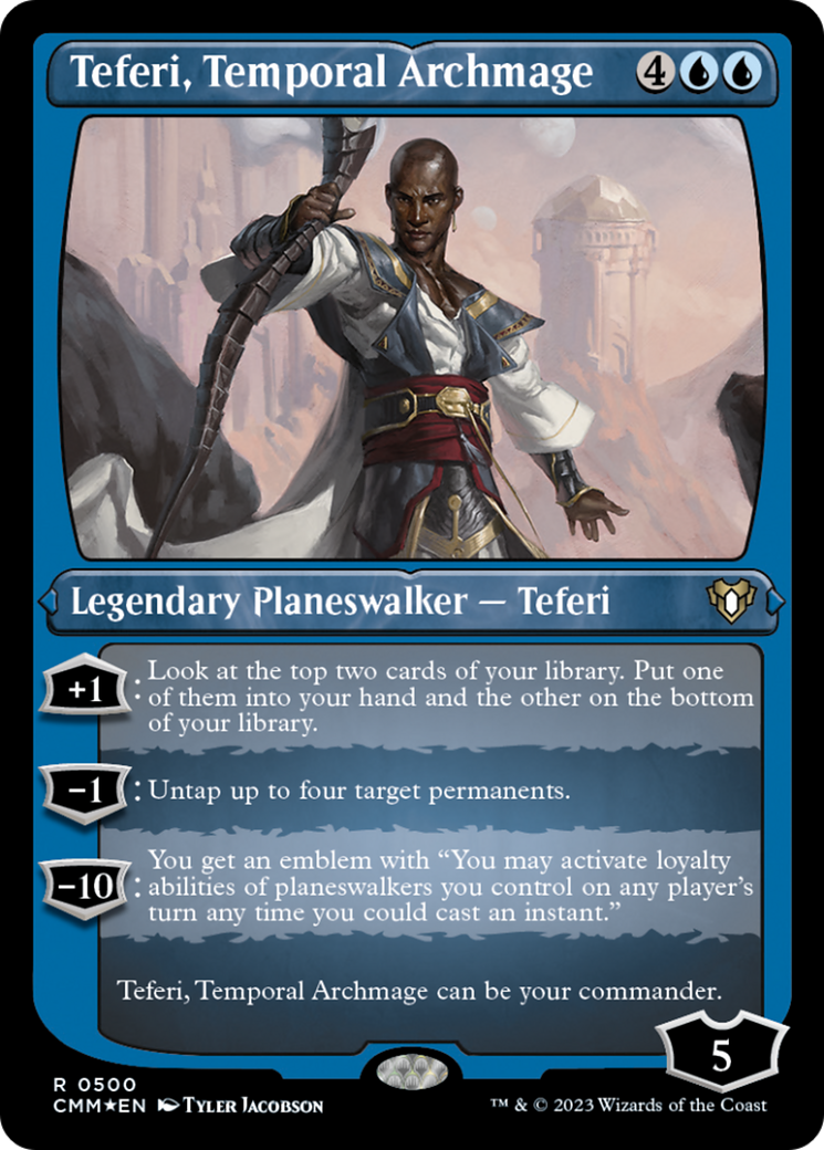 Teferi, Temporal Archmage (Foil Etched) [Commander Masters] | Good Games Morley