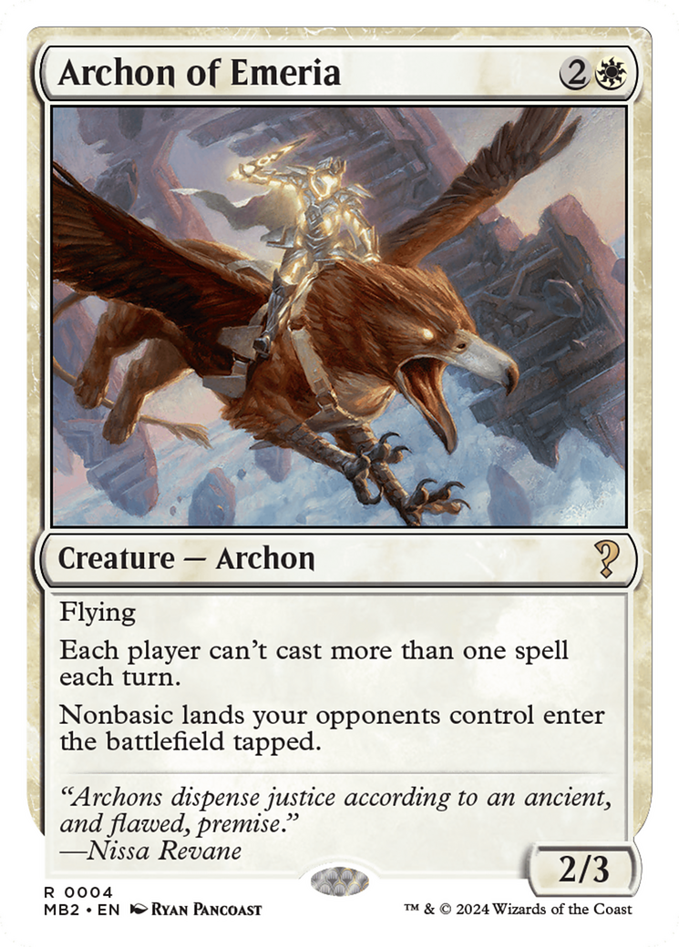 Archon of Emeria (White Border) [Mystery Booster 2] | Good Games Morley