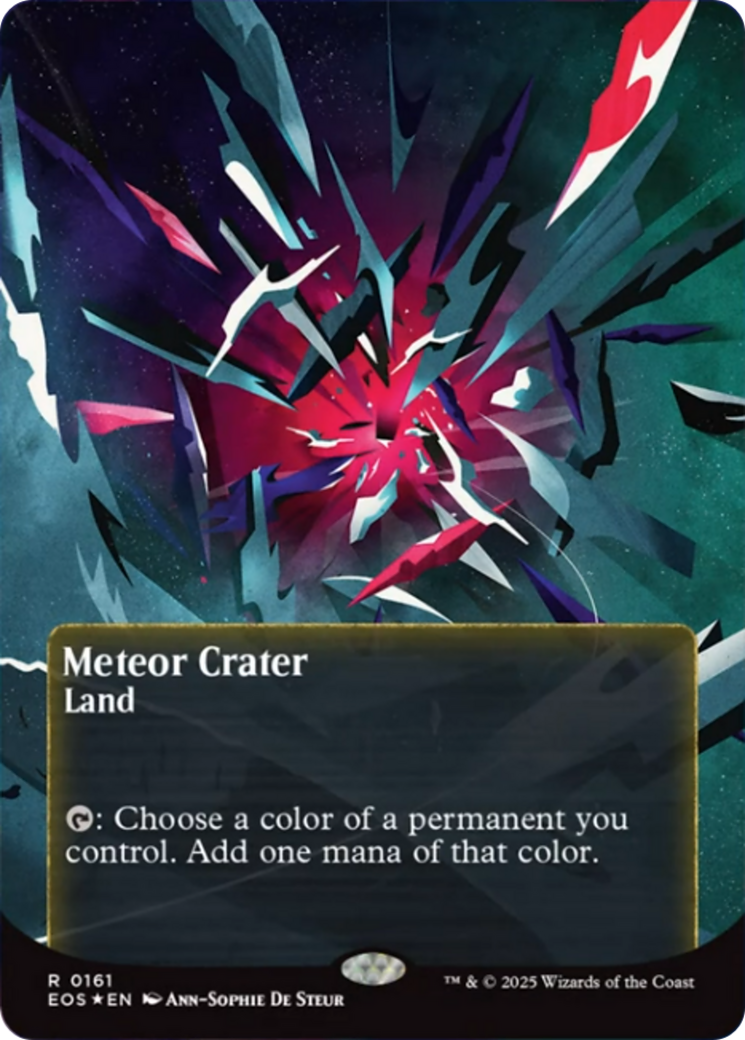 Meteor Crater (0161) (Borderless) (Galaxy Foil) [Edge of Eternities: Stellar Sights] | Good Games Morley