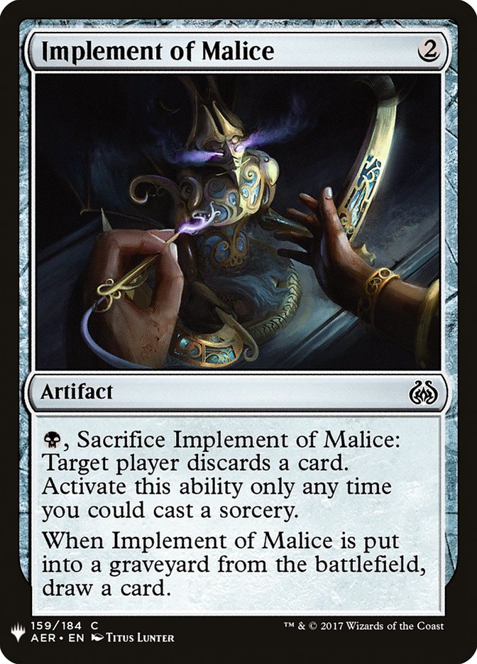 Implement of Malice [Mystery Booster] | Good Games Morley