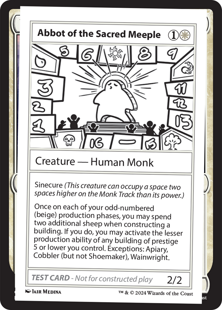 Abbot of the Sacred Meeple [Mystery Booster 2 Playtest Cards] | Good Games Morley