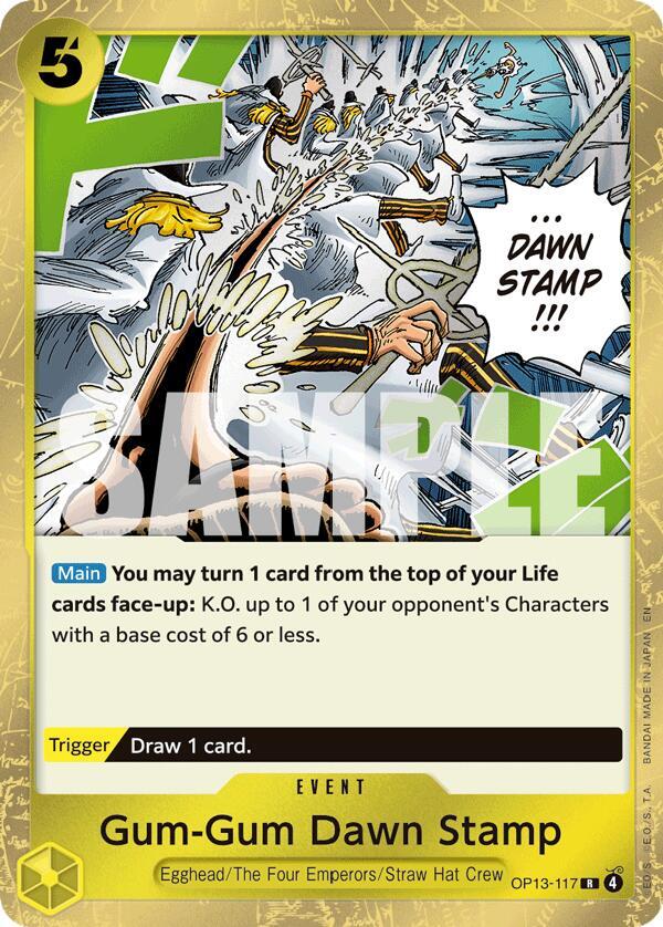 Gum-Gum Dawn Stamp OP13-117 (Carrying On His Will)  - Foil | Good Games Morley