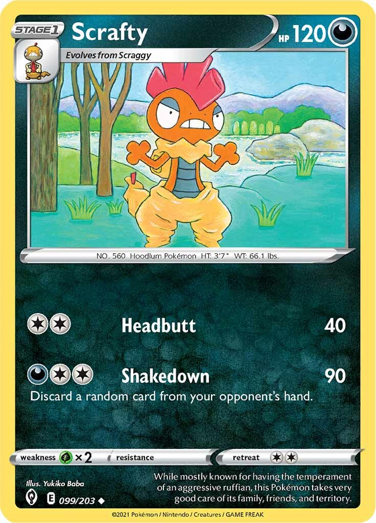 Scrafty (099/203) [Sword & Shield: Evolving Skies] | Good Games Morley