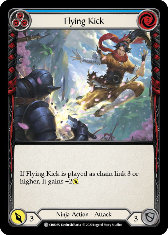 Flying Kick (Blue) [CRU065] (Crucible of War)  1st Edition Rainbow Foil | Good Games Morley