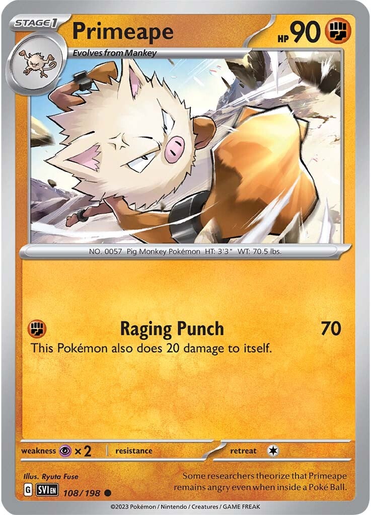 Primeape (108/198) [Scarlet & Violet: Base Set] | Good Games Morley