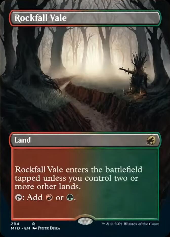 Rockfall Vale (Borderless Alternate Art) [Innistrad: Midnight Hunt] | Good Games Morley