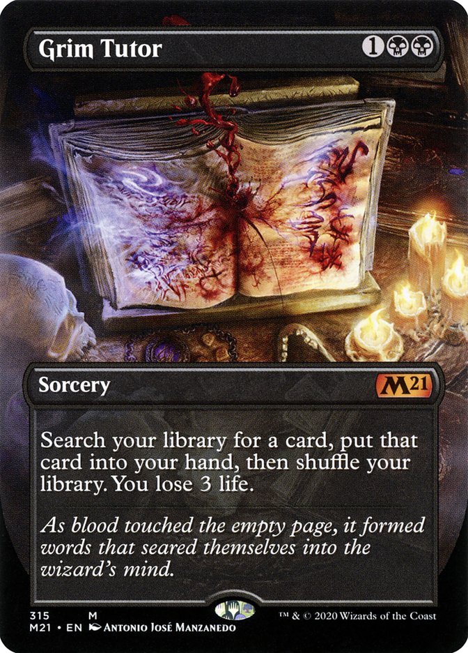 Grim Tutor (Borderless Alternate Art) [Core Set 2021] | Good Games Morley