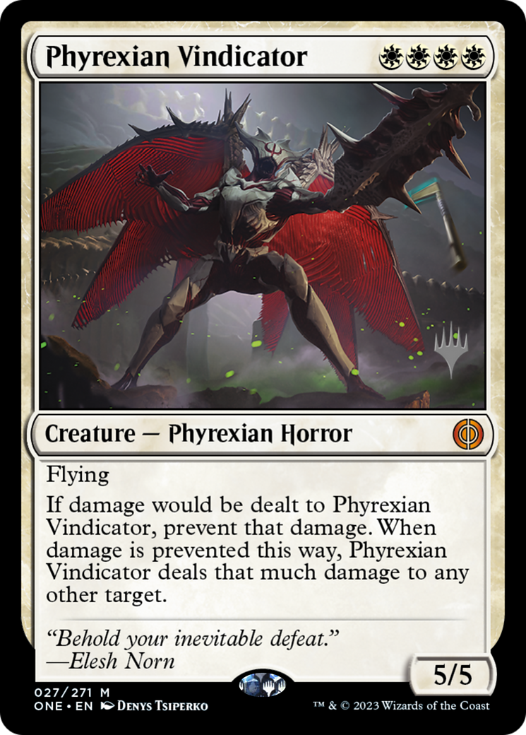Phyrexian Vindicator (Promo Pack) [Phyrexia: All Will Be One Promos] | Good Games Morley