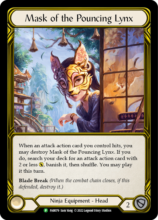 Mask of the Pouncing Lynx (Golden) [FAB079] (Promo)  Cold Foil | Good Games Morley