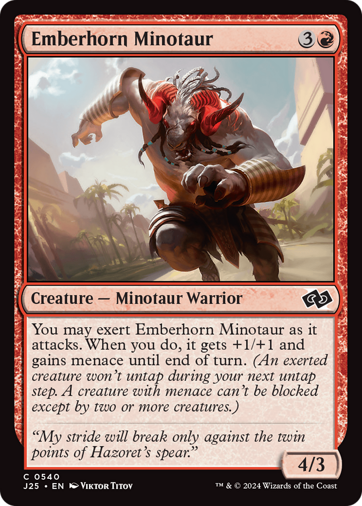 Emberhorn Minotaur [Foundations Jumpstart] | Good Games Morley