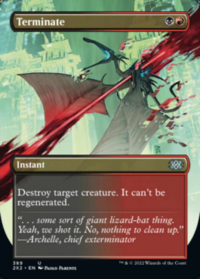 Terminate (Borderless Alternate Art) [Double Masters 2022] | Good Games Morley