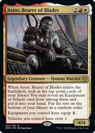 Astor, Bearer of Blades (Promo Pack) [Dominaria United Promos] | Good Games Morley
