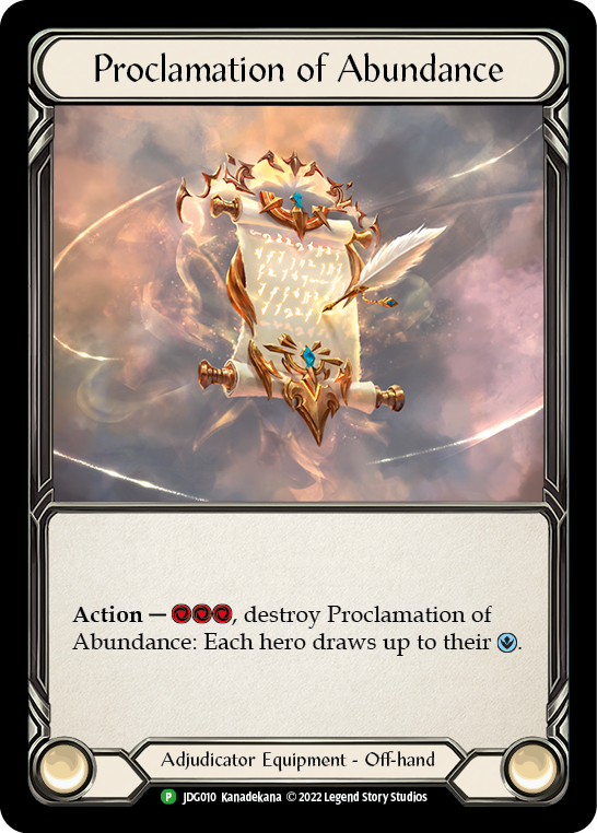 Proclamation of Abundance [JDG010] (Promo)  Rainbow Foil | Good Games Morley