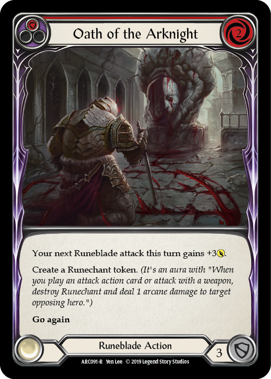 Oath of the Arknight (Red) [ARC091-R] (Arcane Rising)  1st Edition Normal | Good Games Morley