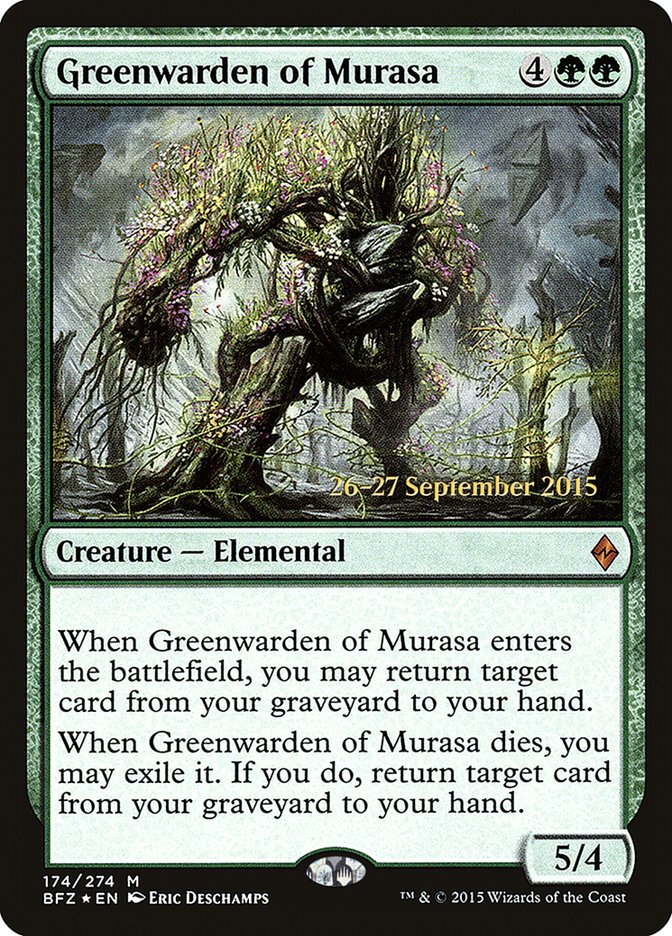 Greenwarden of Murasa [Battle for Zendikar Prerelease Promos] | Good Games Morley