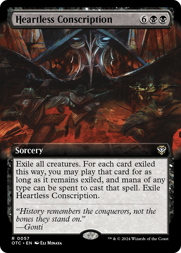 Heartless Conscription (Extended Art) [Outlaws of Thunder Junction Commander] | Good Games Morley