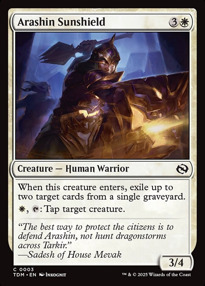 Arashin Sunshield 3 (Tarkir: Dragonstorm)  - Foil | Good Games Morley