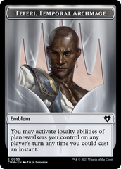 Clue // Emblem - Teferi, Temporal Archmage Double-Sided Token [Commander Masters Tokens] | Good Games Morley