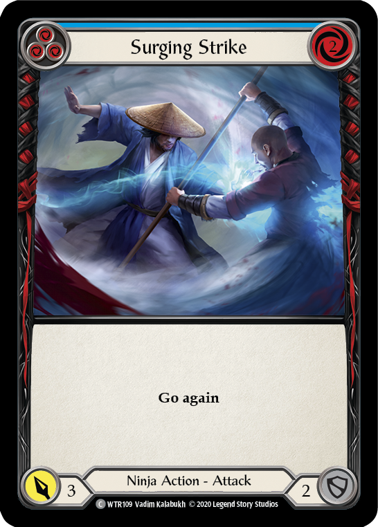 Surging Strike (Blue) [U-WTR109] (Welcome to Rathe Unlimited)  Unlimited Rainbow Foil | Good Games Morley