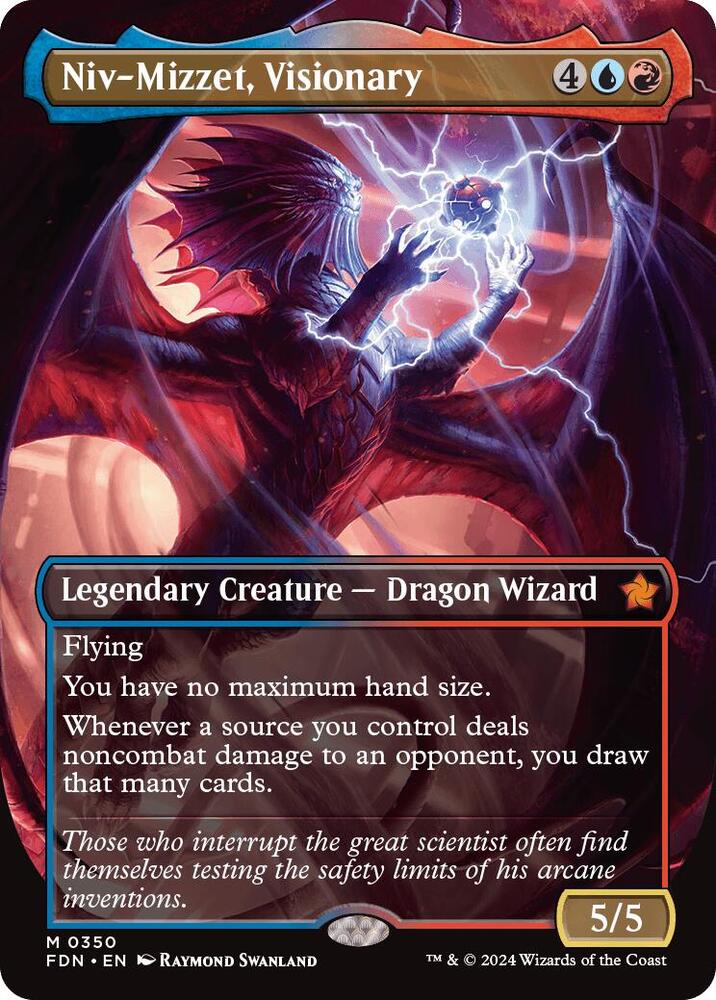 Niv-Mizzet, Visionary 350/291 (Foundations)  - Borderless Foil | Good Games Morley