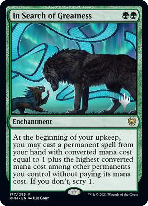 In Search of Greatness (Promo Pack) [Kaldheim Promos] | Good Games Morley