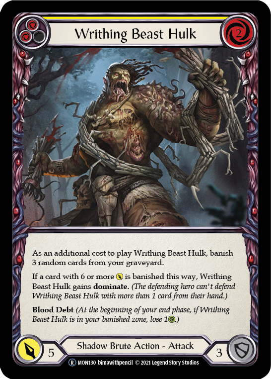 Writhing Beast Hulk (Yellow) [U-MON130] (Monarch Unlimited)  Unlimited Normal | Good Games Morley