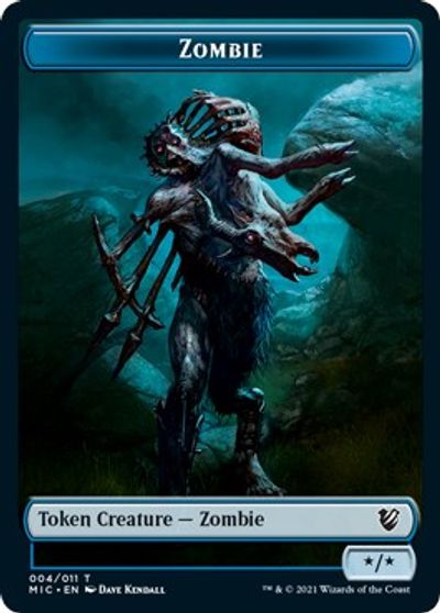 Zombie (005) // Zombie (004) Double-Sided Token [Innistrad: Midnight Hunt Commander Tokens] | Good Games Morley
