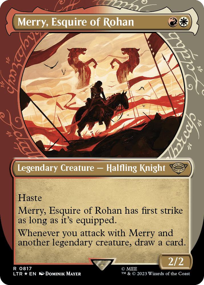 Merry, Esquire of Rohan 817 (Universes Beyond: The Lord of the Rings: Tales of Middle-earth)  - Showcase Surge Foil | Good Games Morley