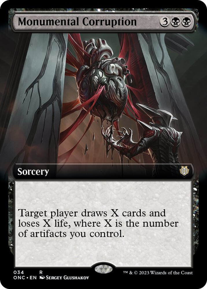 Monumental Corruption 34/28 (Commander: Phyrexia: All Will Be One)  - Extended Art Foil | Good Games Morley