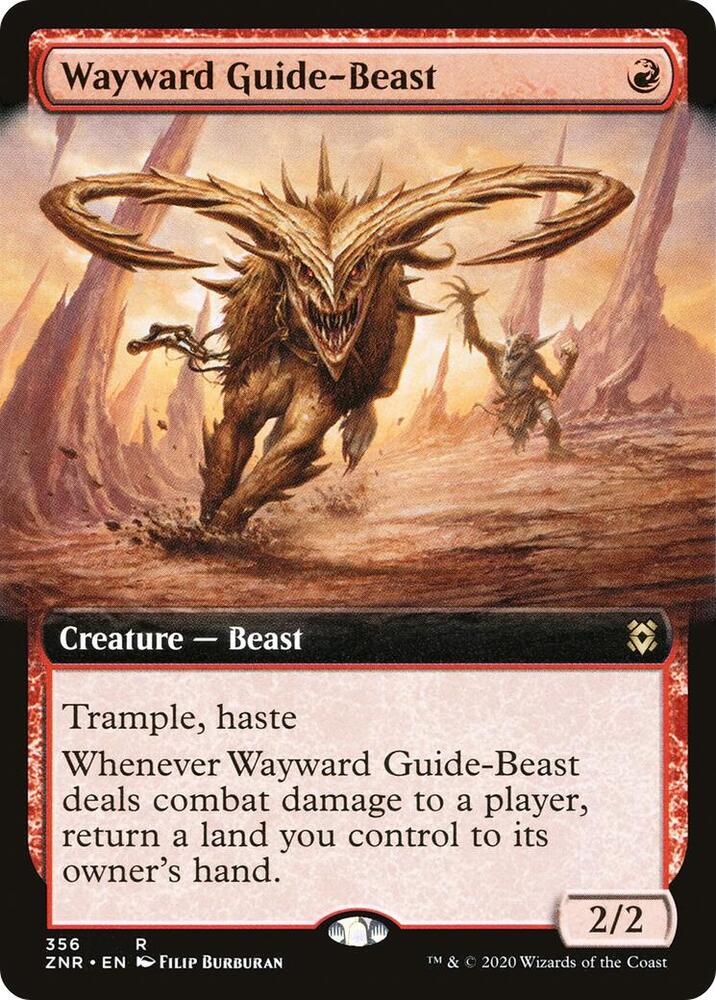 Wayward Guide-Beast 356/280 (Zendikar Rising)  - Extended Art Foil | Good Games Morley