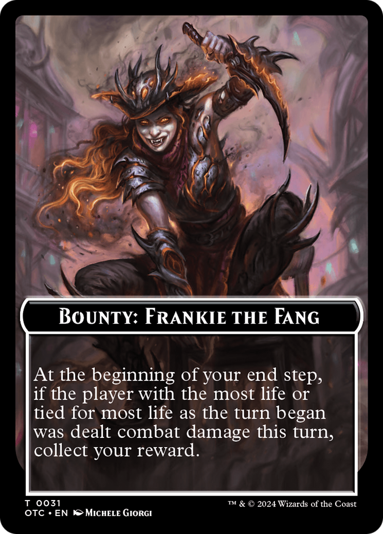Bounty: Frankie the Fang // Bounty Rules Double-Sided Token [Outlaws of Thunder Junction Commander Tokens] | Good Games Morley