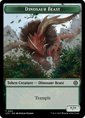 Dinosaur Beast // Dinosaur Double-Sided Token [The Lost Caverns of Ixalan Commander Tokens] | Good Games Morley