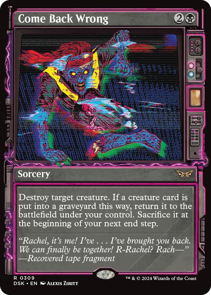 Come Back Wrong 309 (Duskmourn: House of Horror)  - Showcase Foil | Good Games Morley