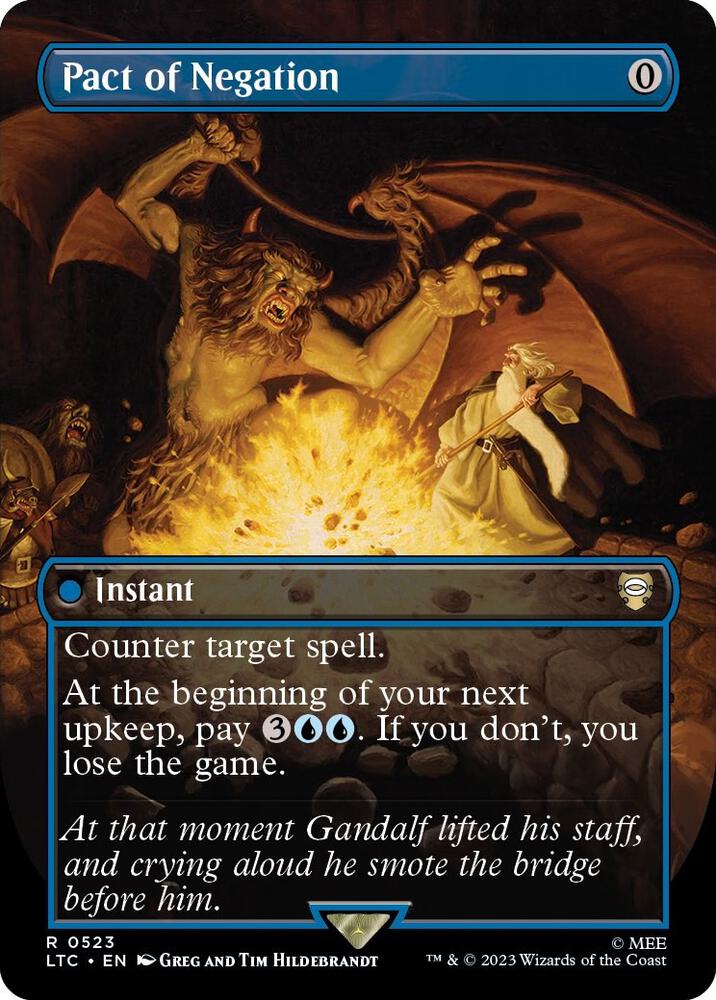 Pact of Negation 523 (Commander: The Lord of the Rings: Tales of Middle-earth)  - Borderless Foil | Good Games Morley