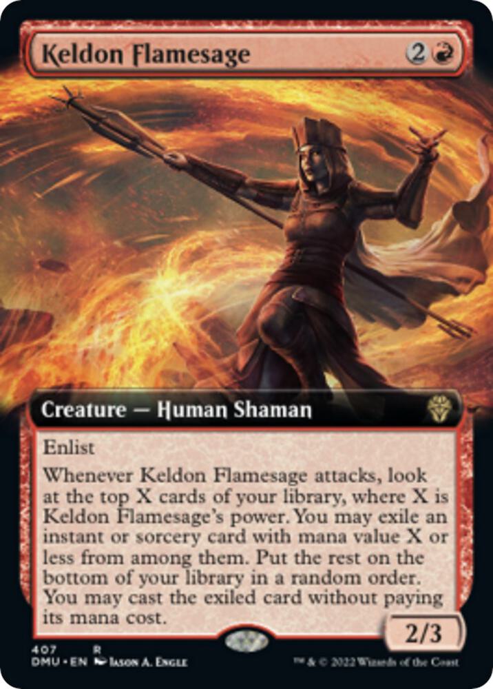 Keldon Flamesage Extended Art 407/281 (Dominaria United)  - Foil | Good Games Morley