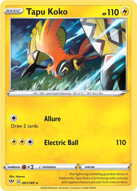 Tapu Koko 061/189 (SWSH03: Darkness Ablaze)  - Holofoil | Good Games Morley