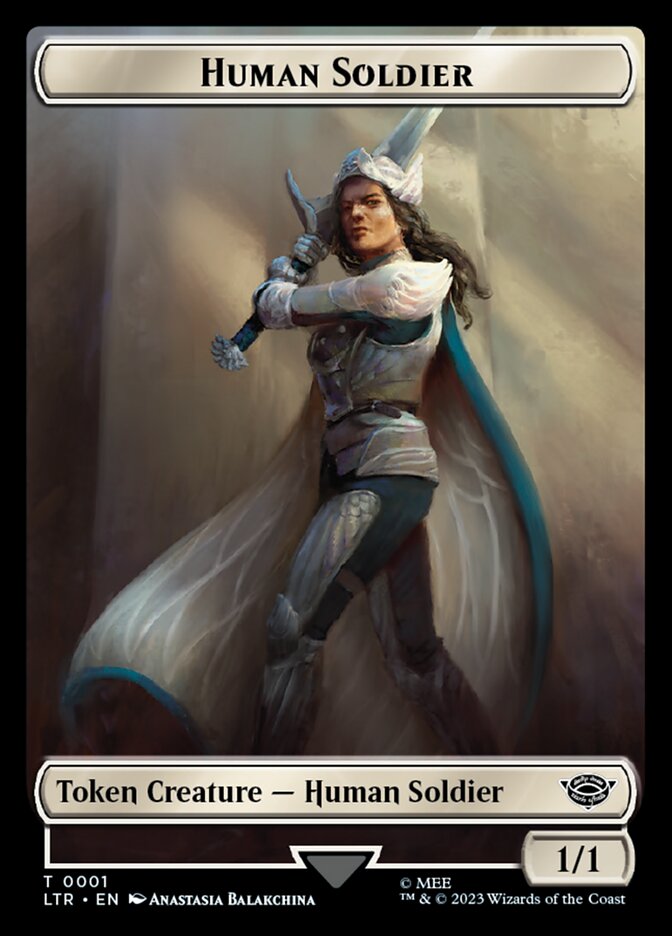 Human Soldier Token (01) [The Lord of the Rings: Tales of Middle-Earth Tokens] | Good Games Morley