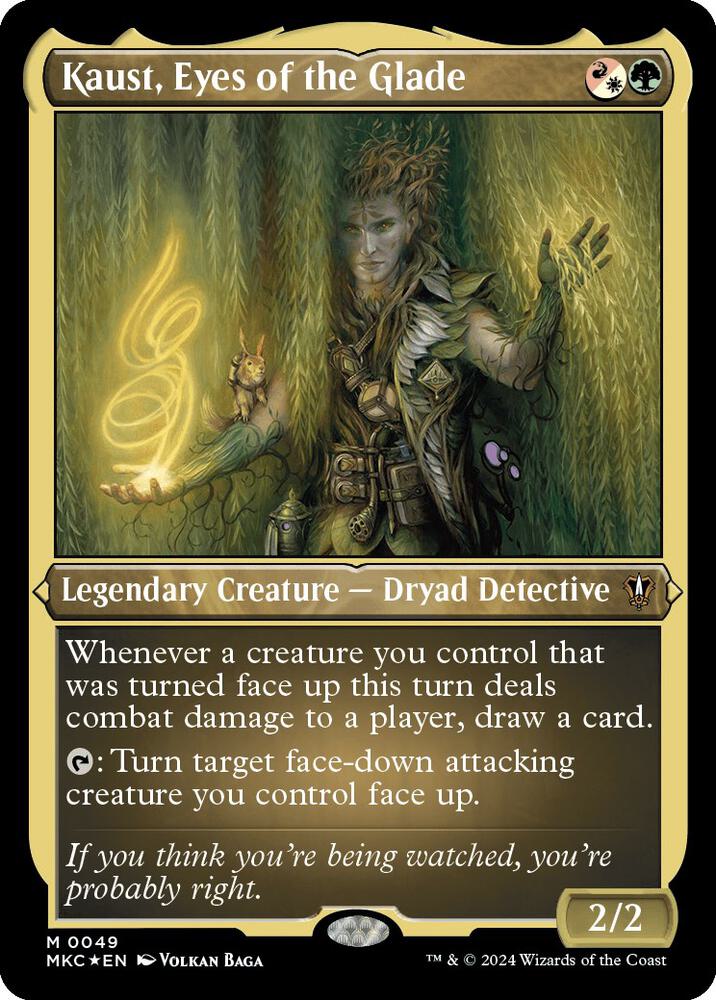 Kaust Eyes of the Glade Display Commander Thick Stock 49 (Commander: Murders at Karlov Manor)  - Foil | Good Games Morley