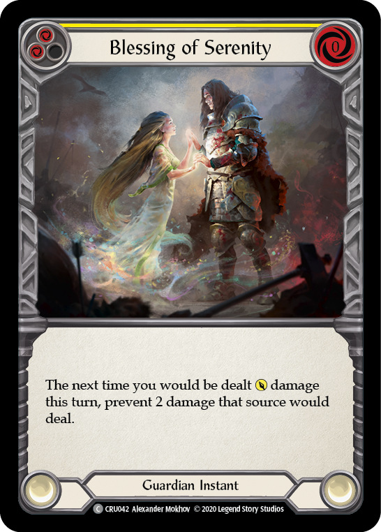 Blessing of Serenity (Yellow) [CRU042] (Crucible of War)  1st Edition Rainbow Foil | Good Games Morley