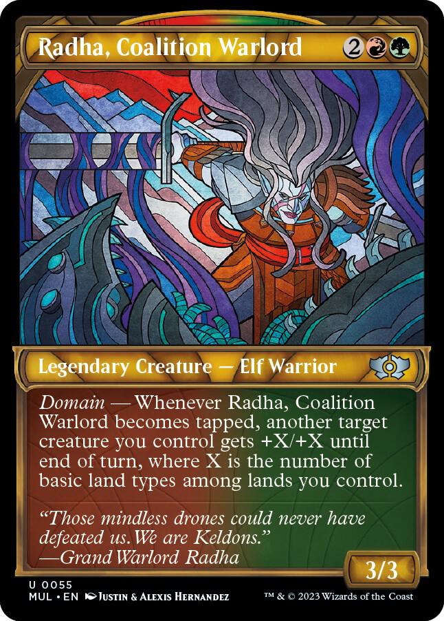 Radha, Coalition Warlord 55/65 (March of the Machine: Multiverse Legends)  - Showcase Foil | Good Games Morley