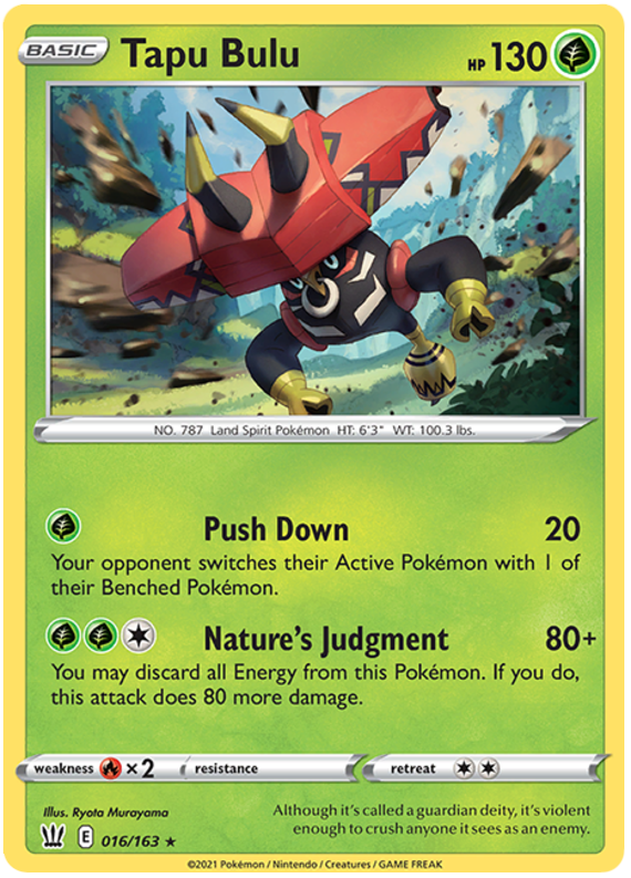 Tapu Bulu (016/163) (Theme Deck Exclusive) [Sword & Shield: Battle Styles] | Good Games Morley