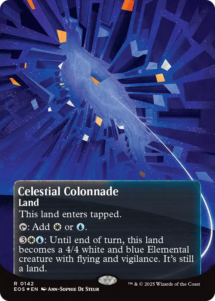 Celestial Colonnade (0142) (Borderless) (Galaxy Foil) [Edge of Eternities: Stellar Sights] | Good Games Morley