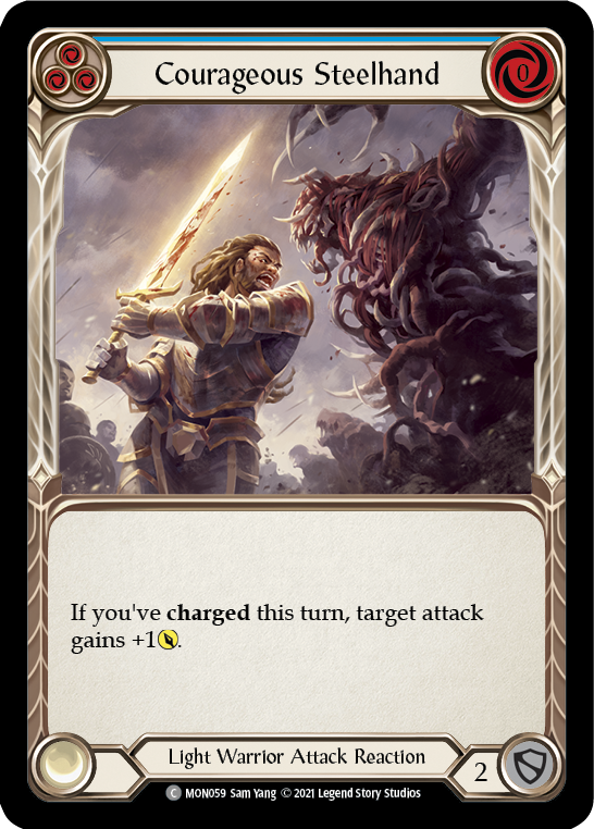 Courageous Steelhand (Blue) [MON059] (Monarch)  1st Edition Normal | Good Games Morley