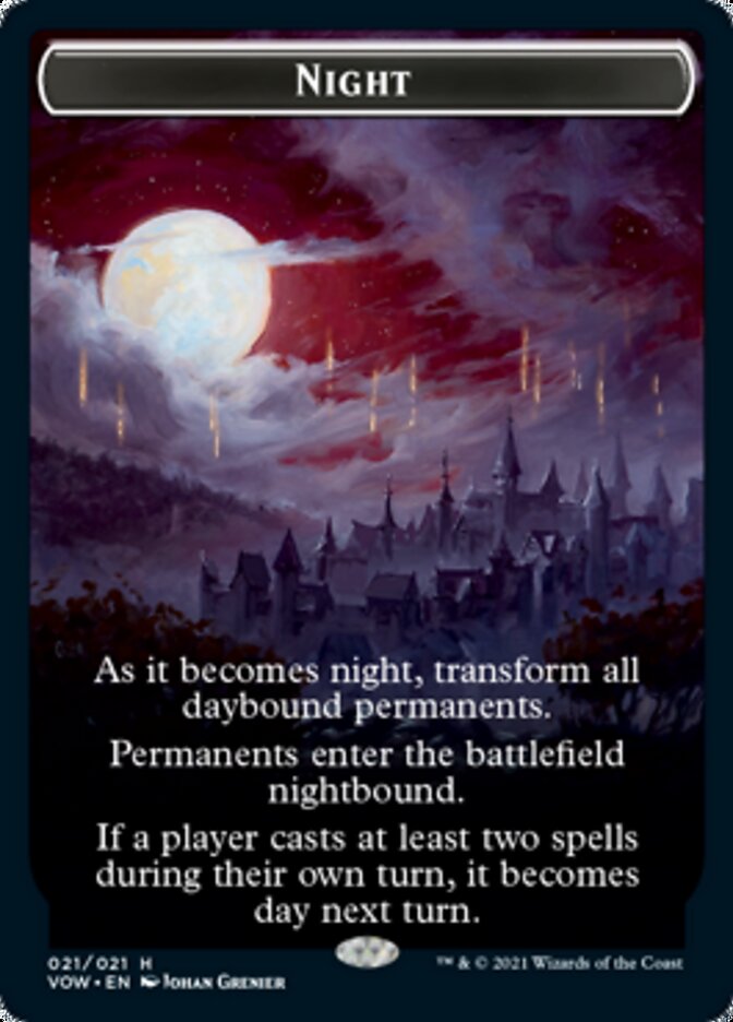 Day // Night Double-Sided Token [Innistrad: Crimson Vow Tokens] | Good Games Morley