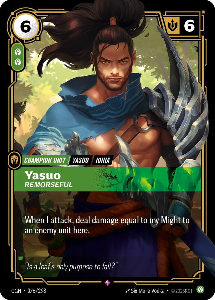 Yasuo - Remorseful 076/298 (Origins)  - Foil | Good Games Morley