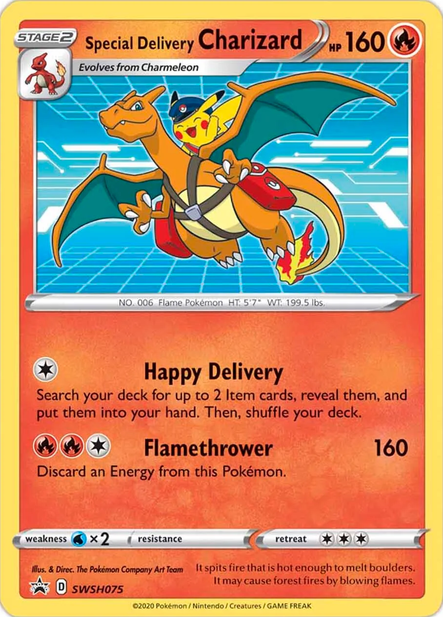 Special Delivery Charizard (SWSH075) [Sword & Shield: Black Star Promos] | Good Games Morley